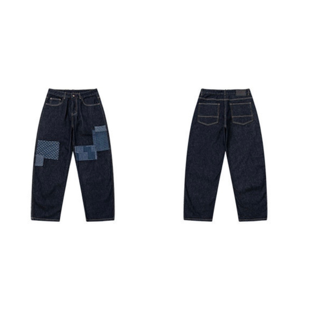 パッチリペア デニム ワイドパンツ N1246