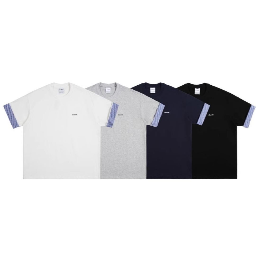 チェック ロールアップスリーブ Tシャツ N389