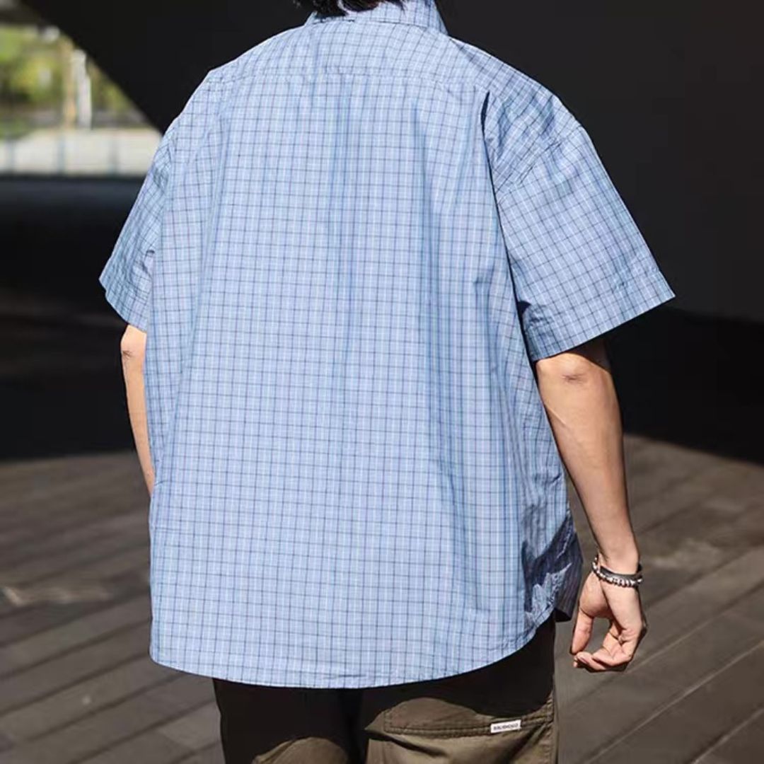 Cityチェック ワイド 半袖シャツ N291
