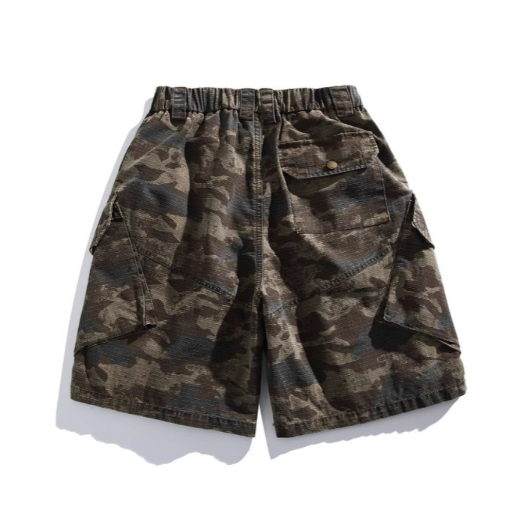 カモフラージュ リップストップ カーゴ ショートパンツ N391
