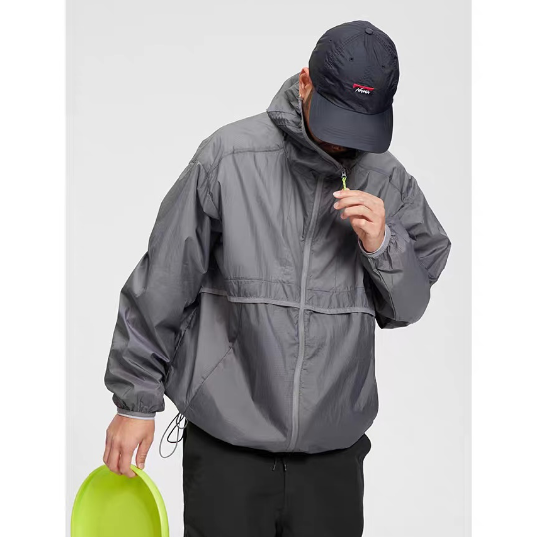 Lightweight nylon hooded jacket N153