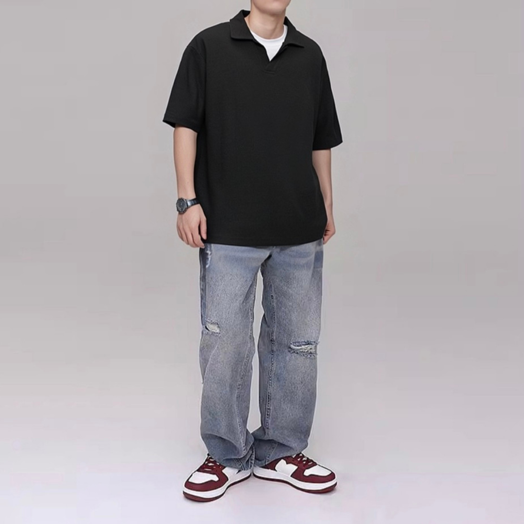 Slub Pile Skipper Polo Shirt N387