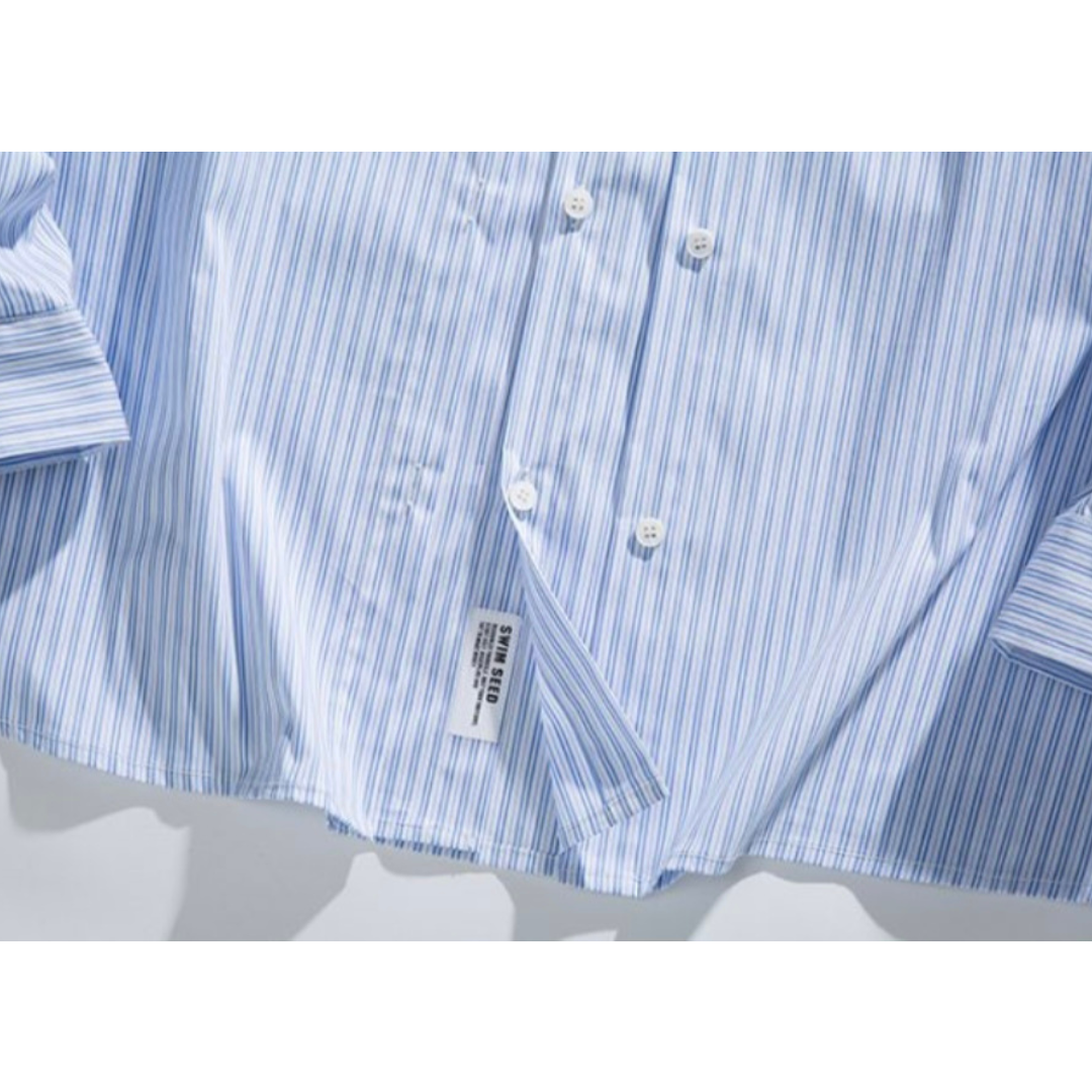 Double placket striped shirt N278