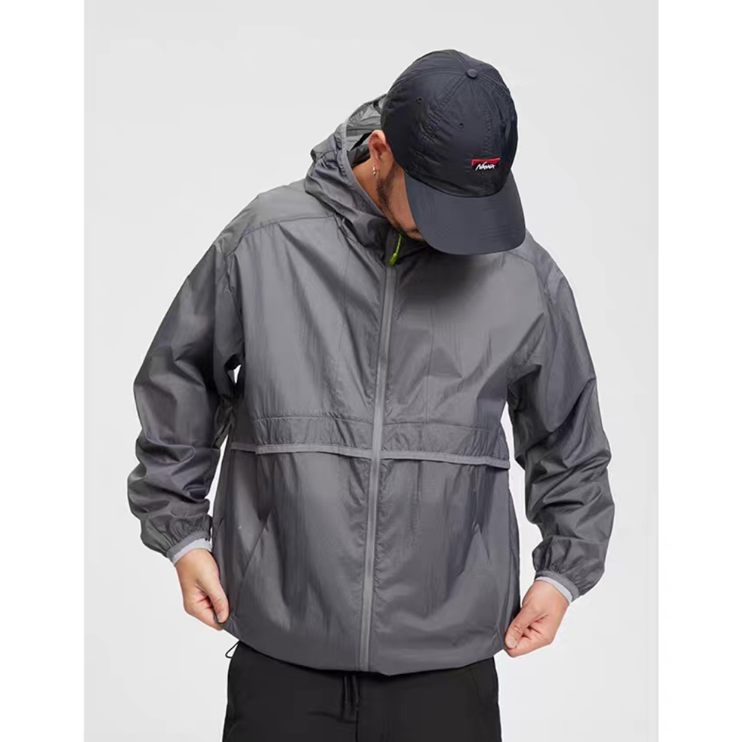 Lightweight nylon hooded jacket N153