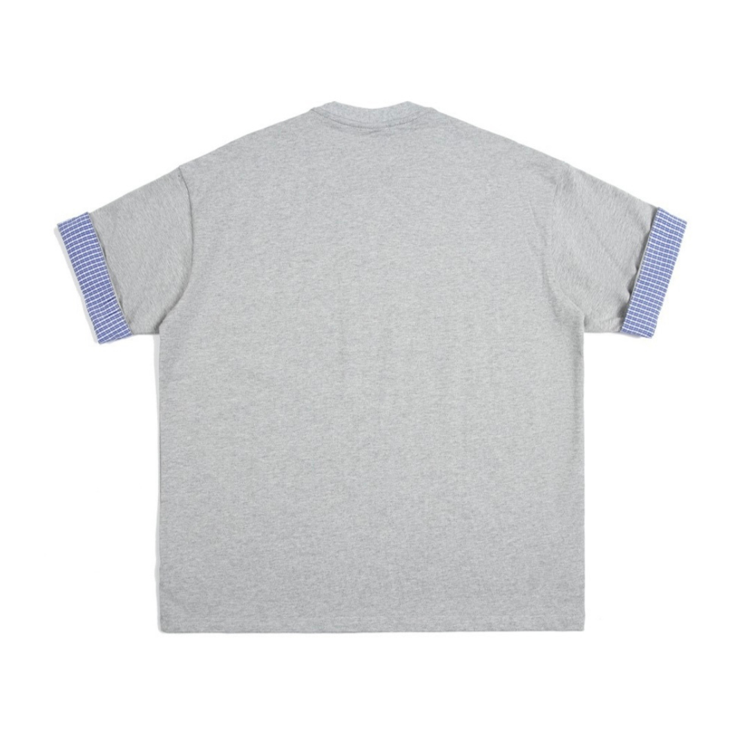チェック ロールアップスリーブ Tシャツ N389