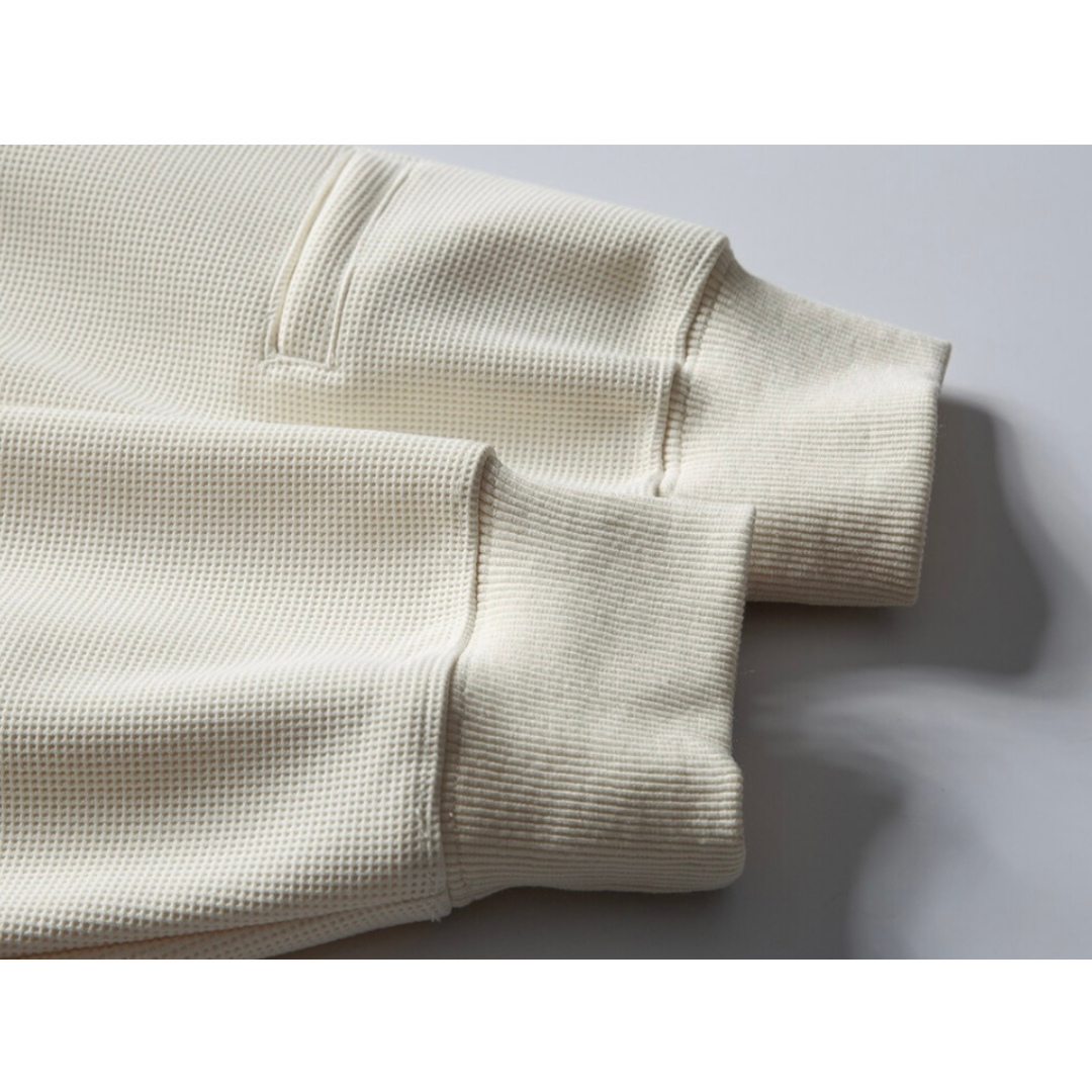 ストレッチポリ ワッフル ヘンリーネック 長袖Tシャツ N556