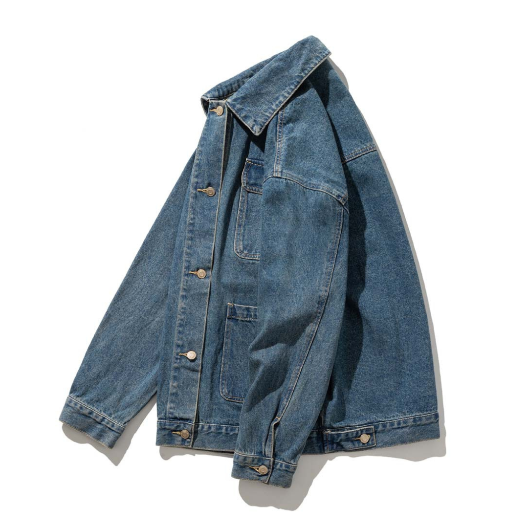 Washed Blue Denim Coverall Jacket N066
