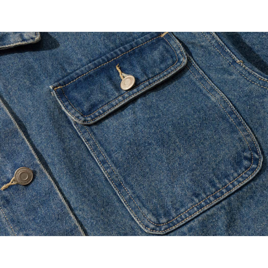 Washed Blue Denim Coverall Jacket N066