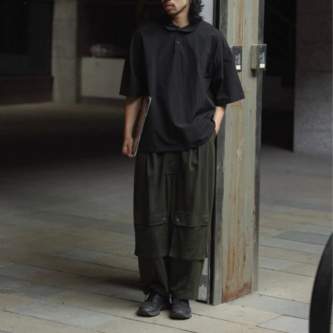 ミニカラー 布帛プルオーバー 半袖シャツ N401
