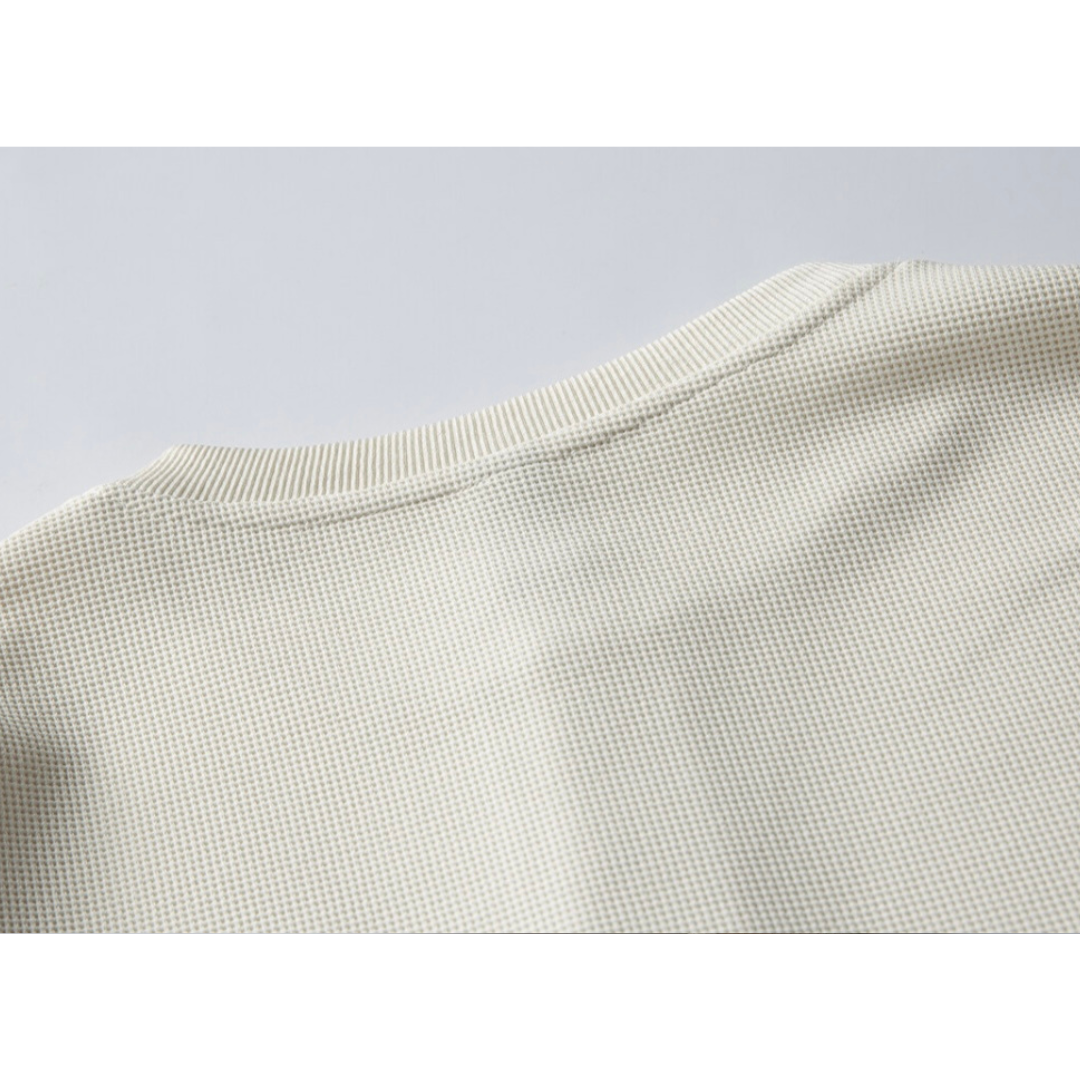 ストレッチポリ ワッフル ヘンリーネック 長袖Tシャツ N556