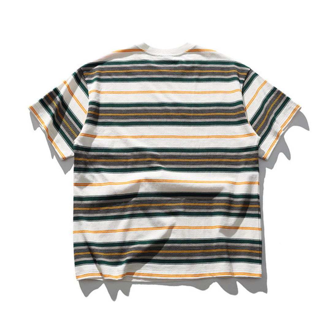 マルチボーダー グリーンライン Tシャツ N191