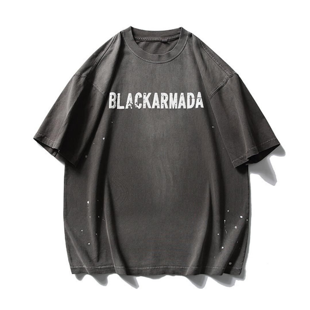 【BLACKARMADA】サンフェード ペイント プリントTシャツ N224