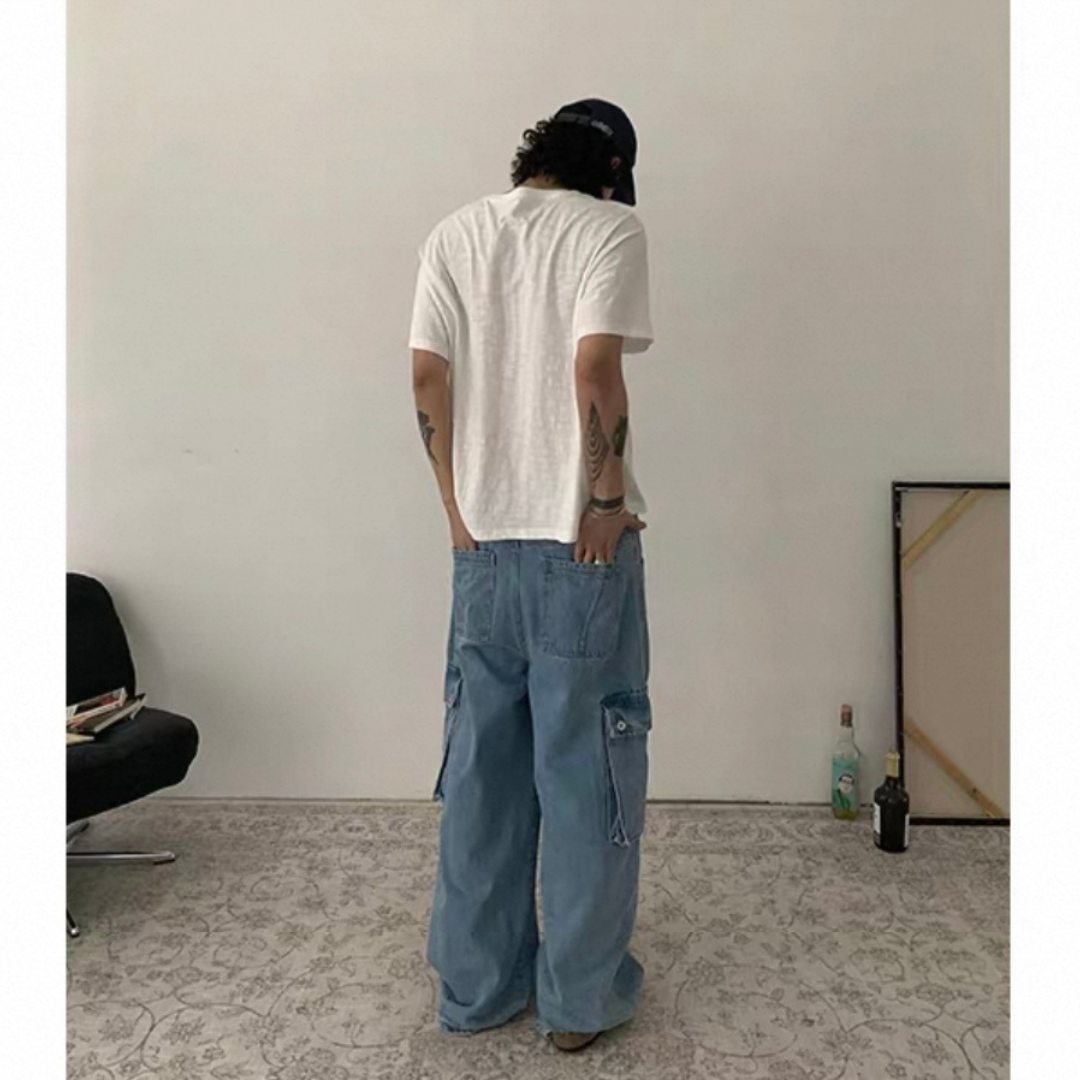 ブルーデニム ワイド カーゴパンツ N511