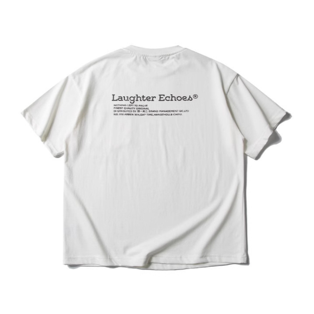 【Laughter Echoes】ミニマルプリント Tシャツ N315