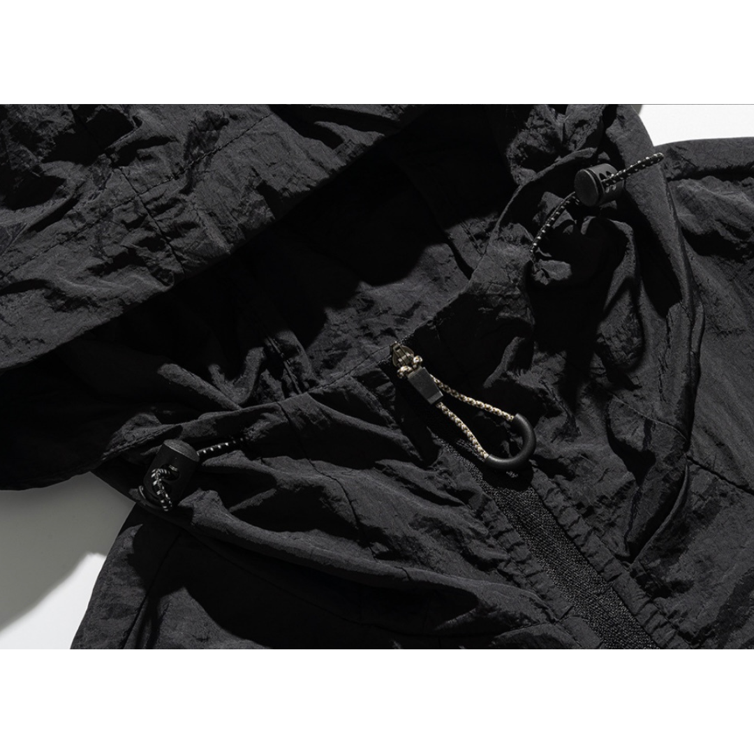 Lightweight nylon hooded jacket N091