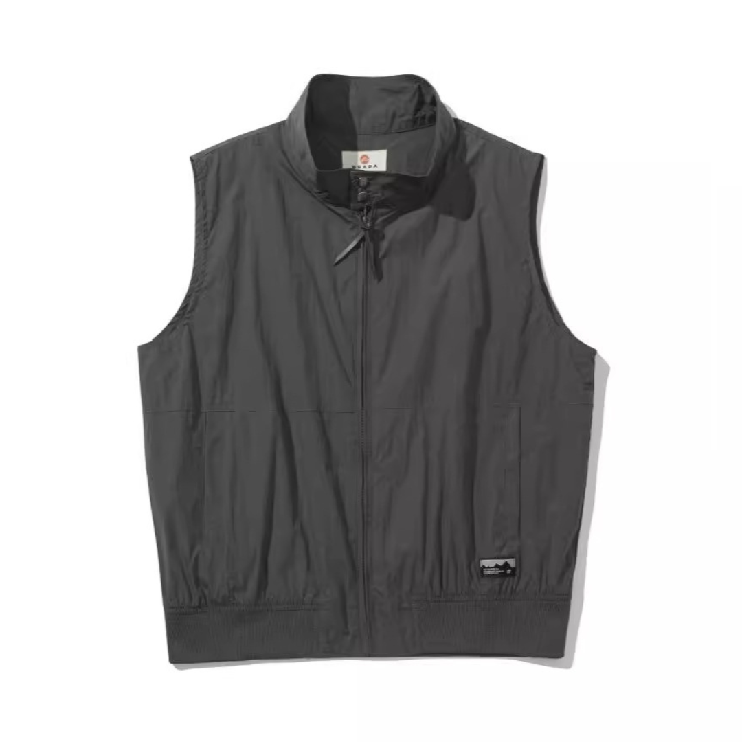 Cotton nylon stand-up collar vest N099