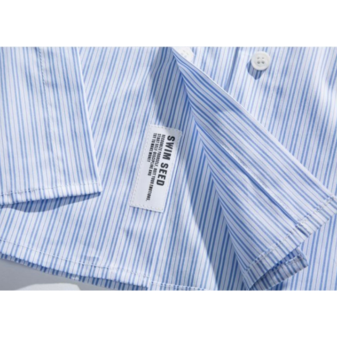 Double placket striped shirt N278