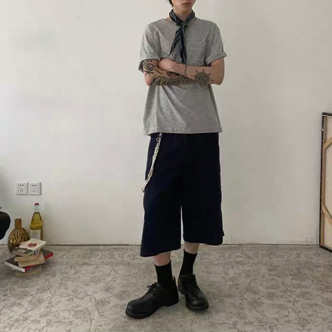 ミニヘリンボーン ワイド クロップドパンツN510