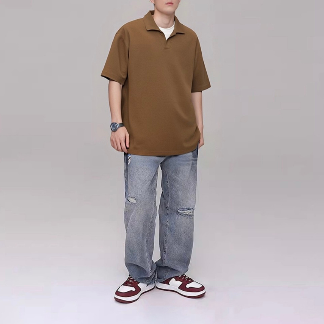 Slub Pile Skipper Polo Shirt N387