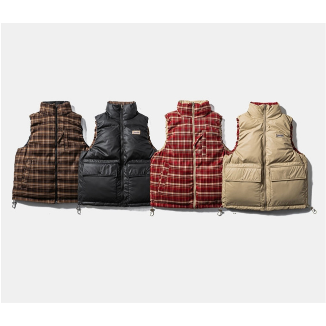 リバーシブル スタンドカラー パテッドベスト N909