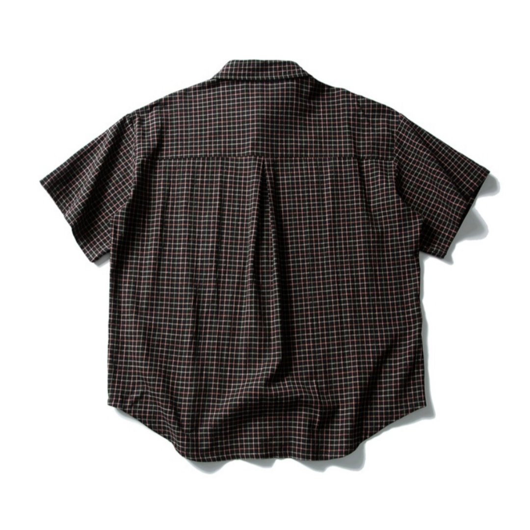 レトロチェック 切り替え 半袖シャツ N485