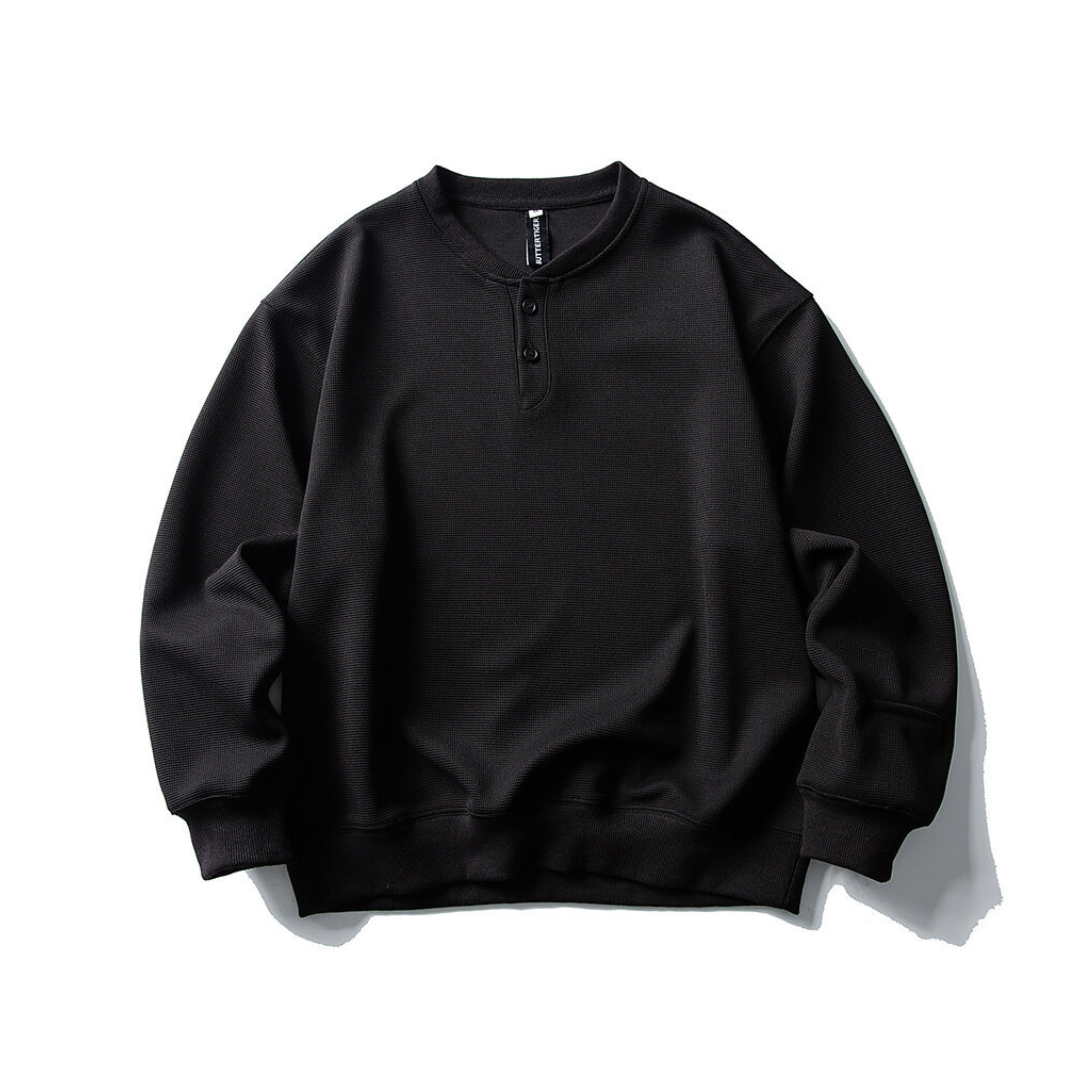 ストレッチポリ ワッフル ヘンリーネック 長袖Tシャツ N556