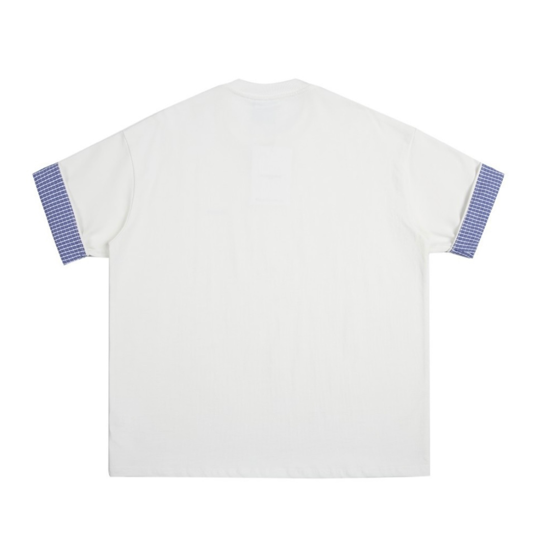 チェック ロールアップスリーブ Tシャツ N389