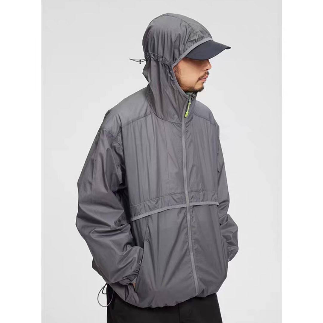 Lightweight nylon hooded jacket N153