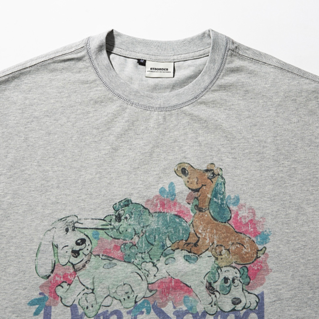 フェードプリントDog Tシャツ N217