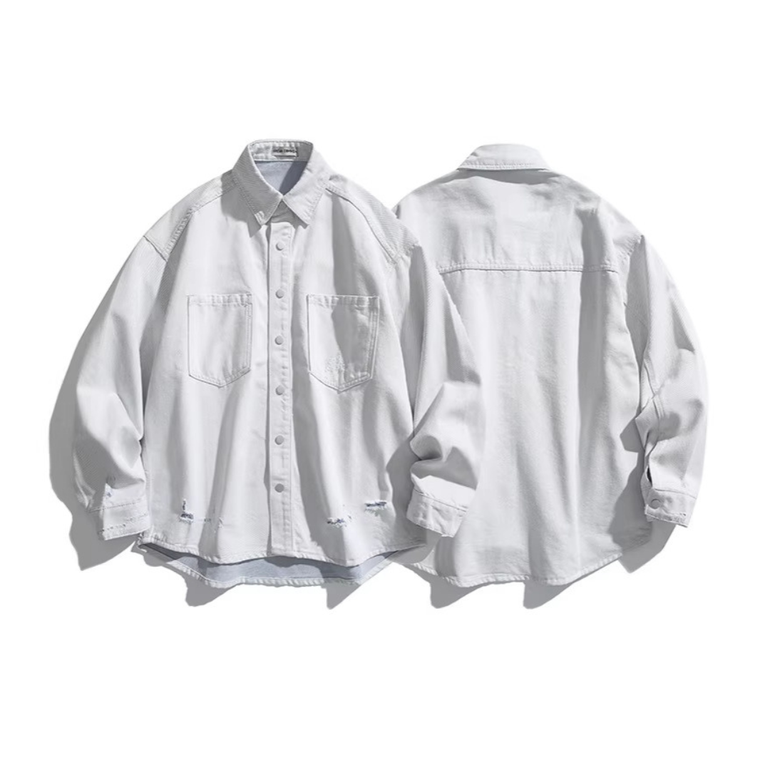 ダメージ デニム シャツジャケット N1095