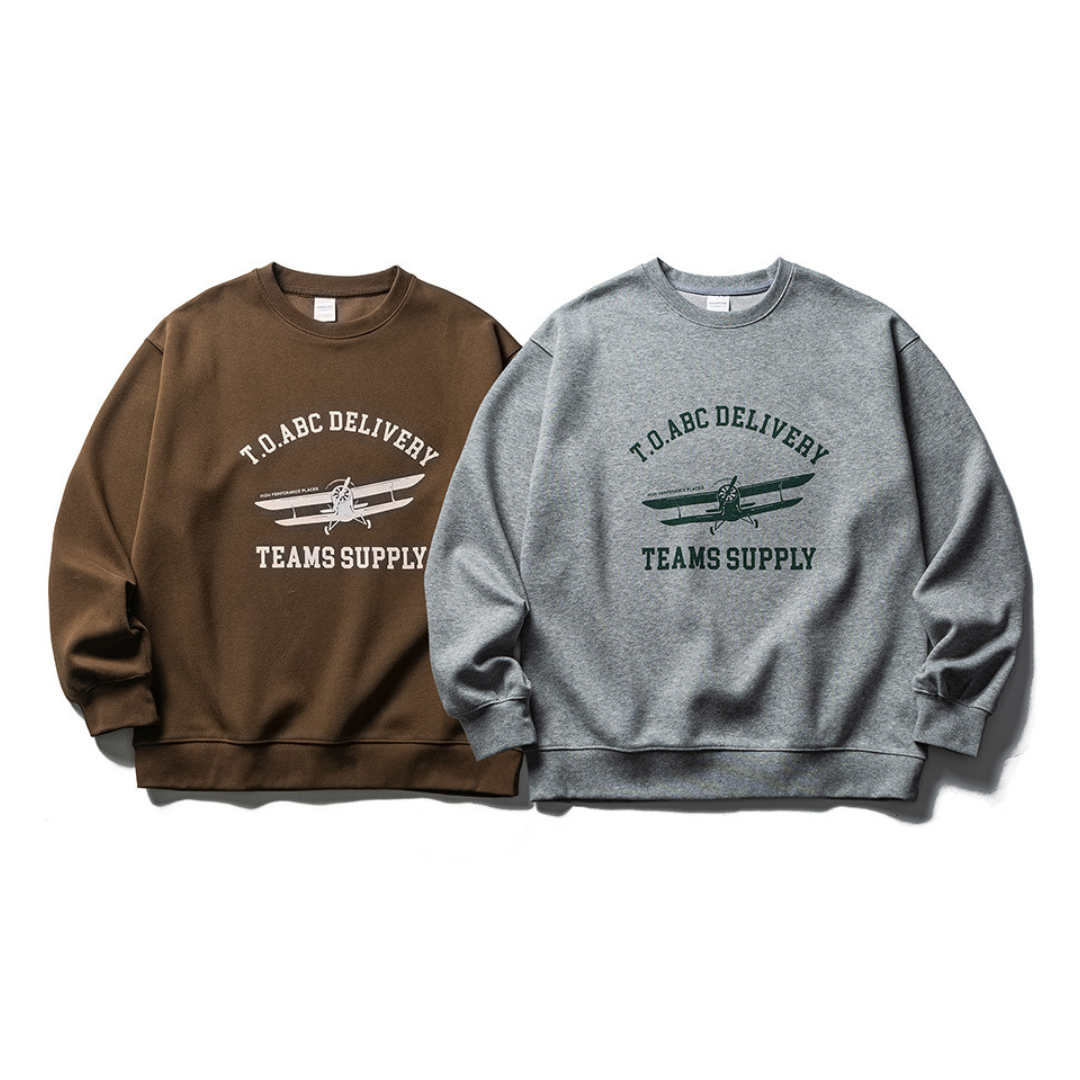 エアプレーン プリント クルーネックプルオーバー N1099