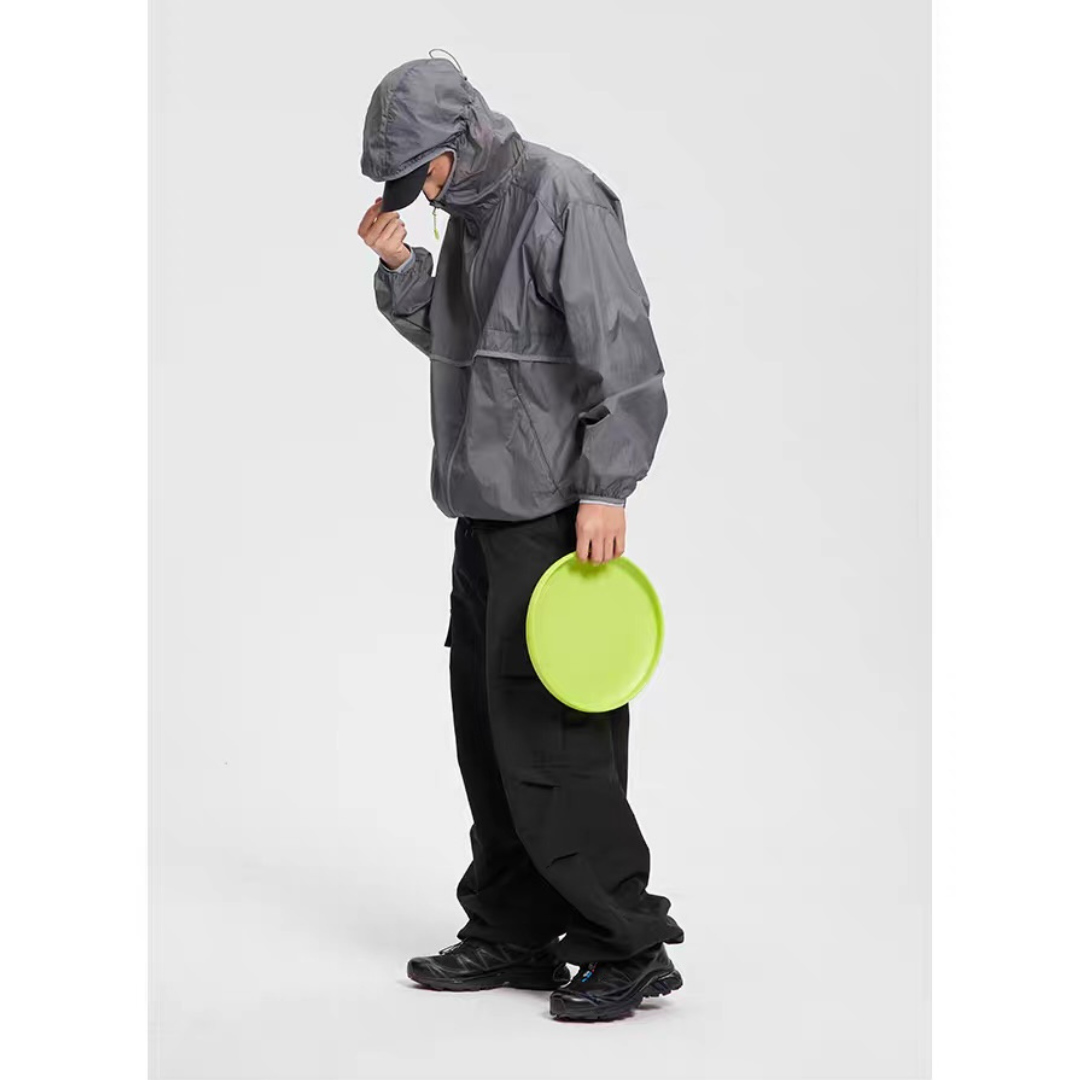 Lightweight nylon hooded jacket N153