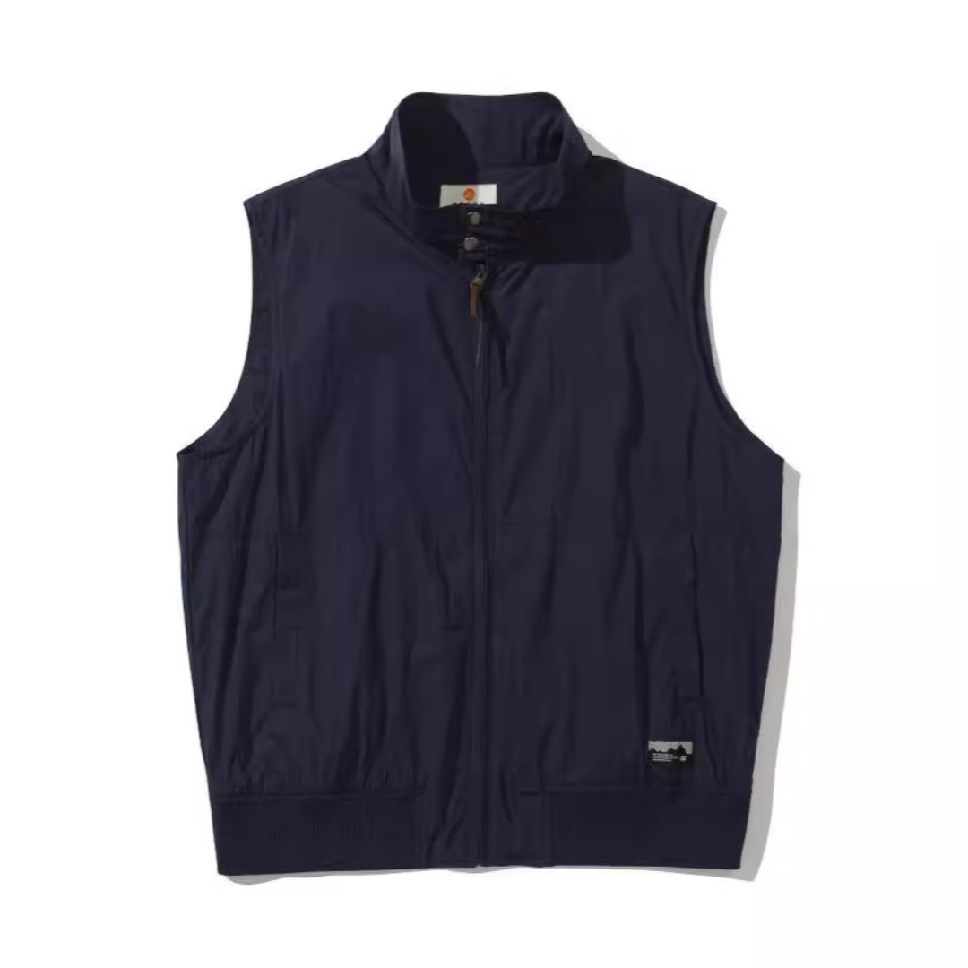 Cotton nylon stand-up collar vest N099