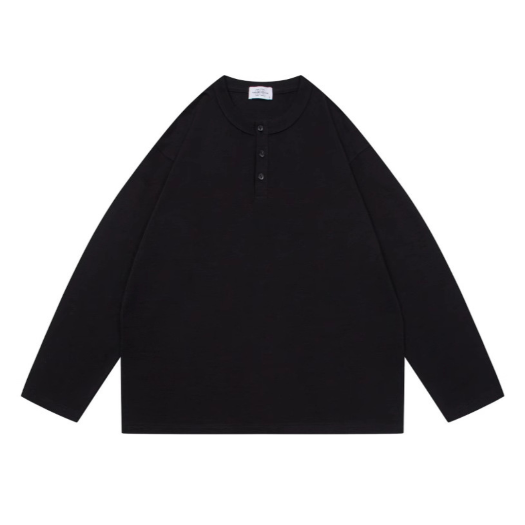 ヘンリーネック ロングスリーブ Tシャツ N102