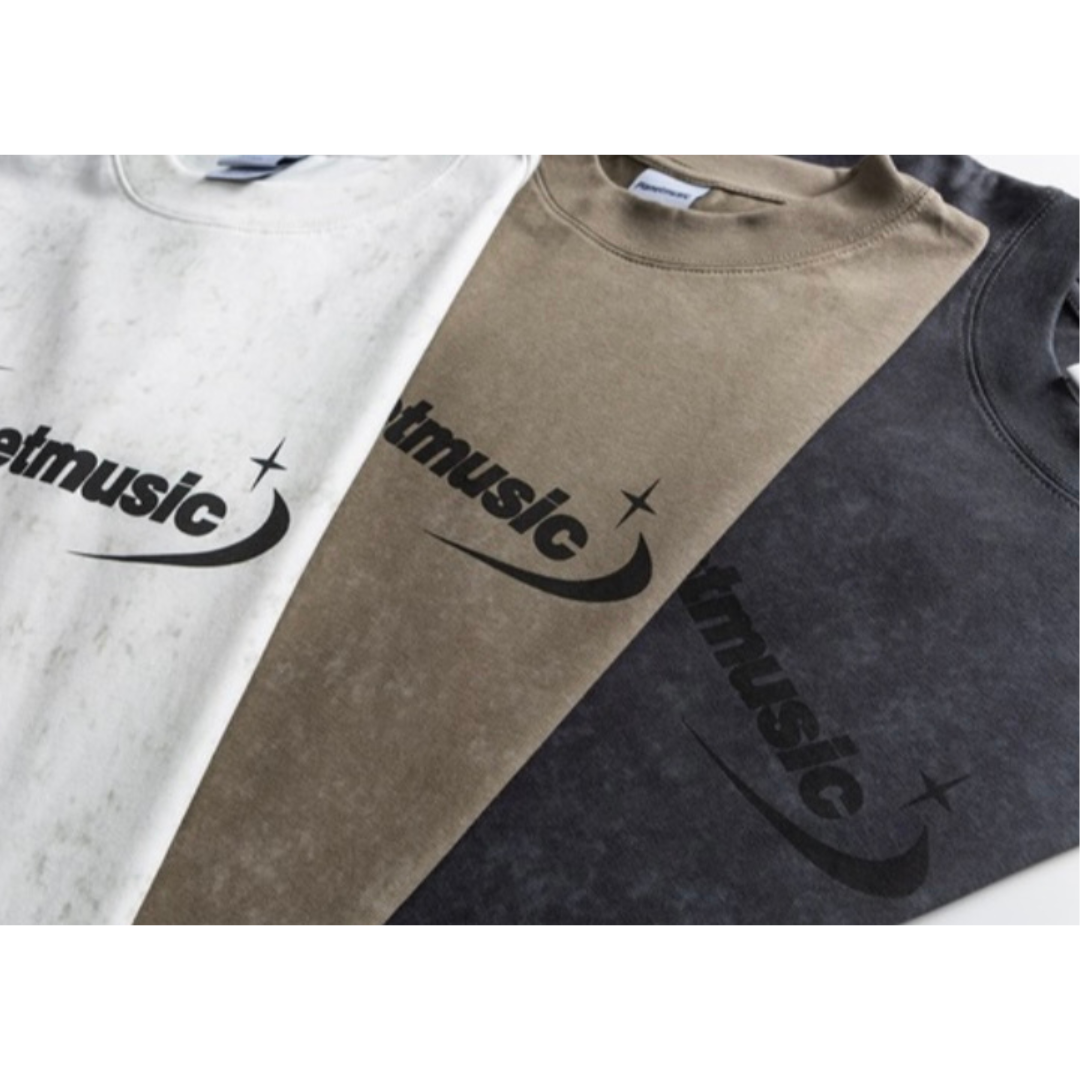 (Planetmusic)プリント フェードカラーTシャツ N230