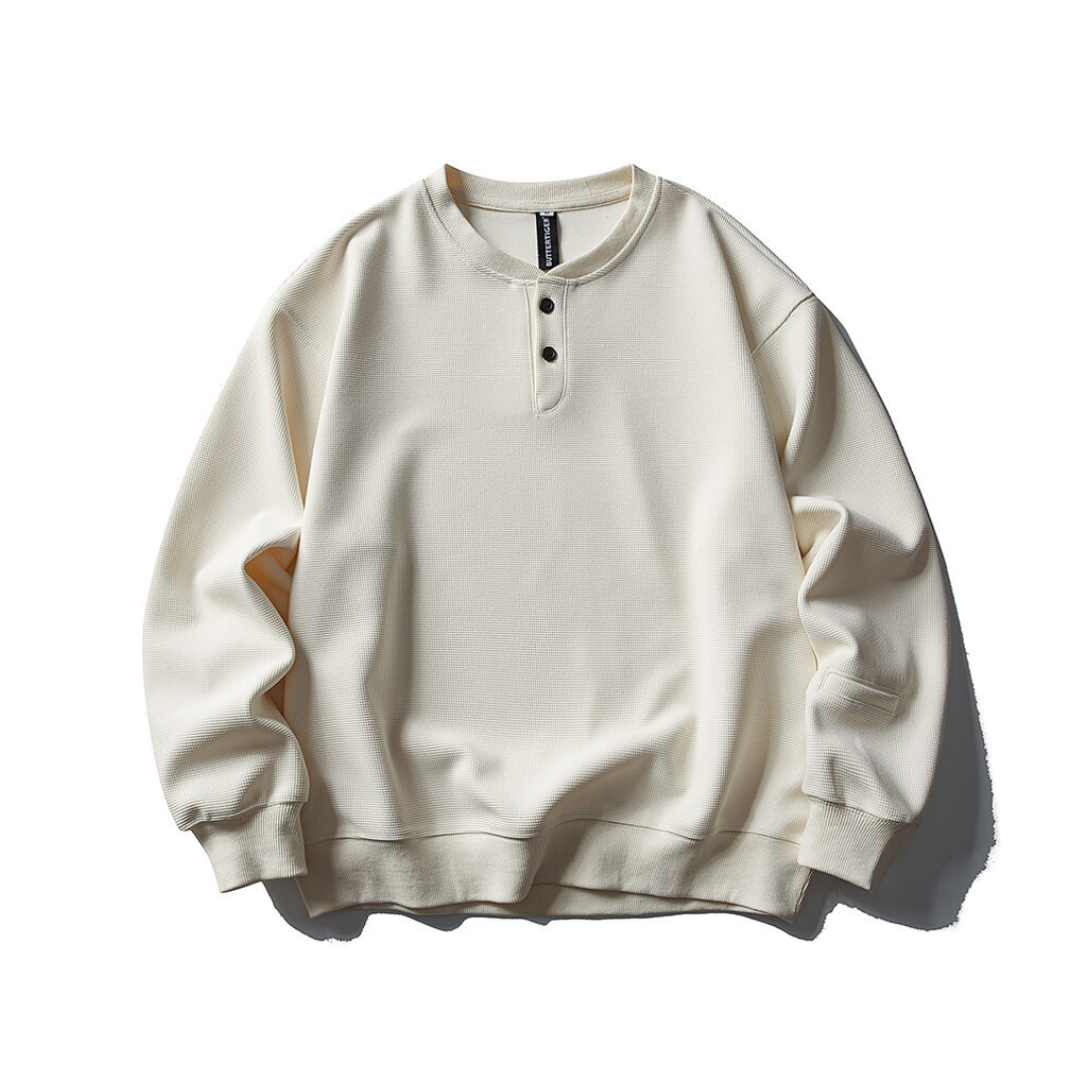 ストレッチポリ ワッフル ヘンリーネック 長袖Tシャツ N556
