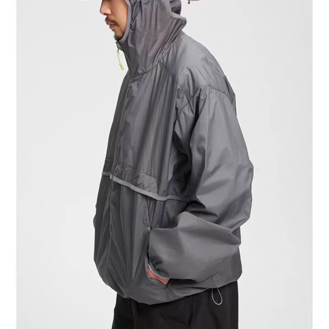 Lightweight nylon hooded jacket N153