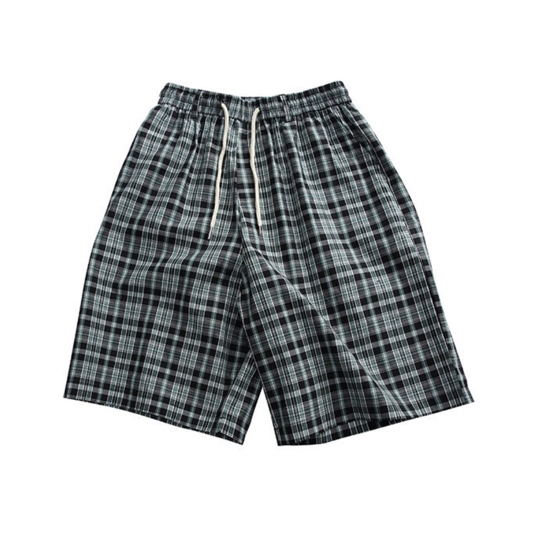 コットンチェック ワイド ショートパンツ N521