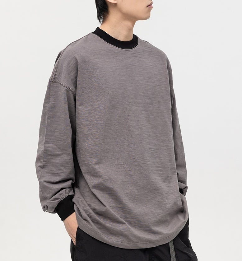 ■バイカラー 長袖Tシャツ B044