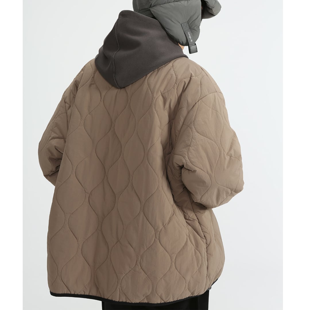 Wave quilt padded cardigan C065