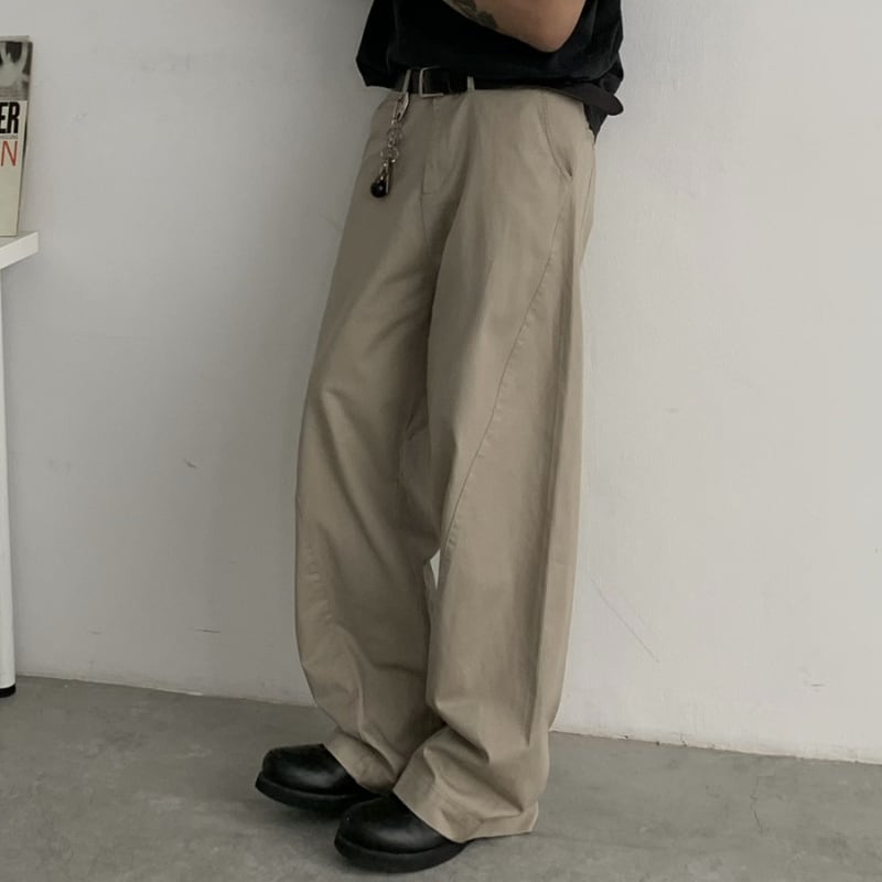 コンパクトツイル ワイドストレートパンツ B609