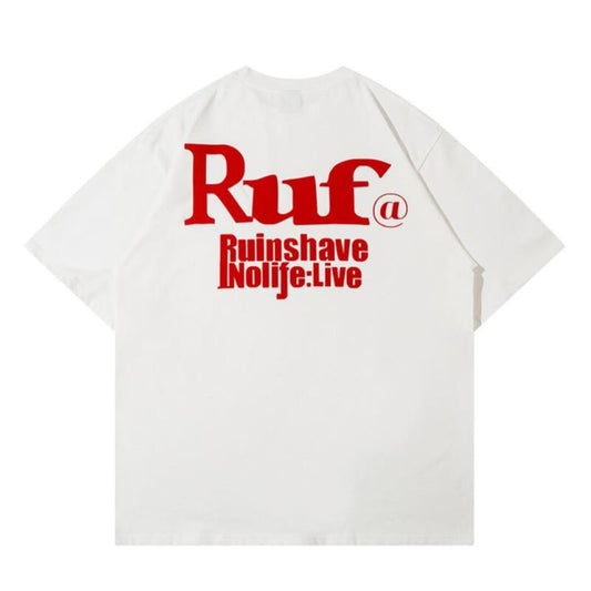 【Ruinedlife】赤フォント バックロゴTシャツ B425