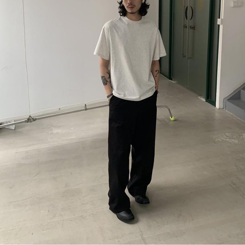 コンパクトツイル ワイドストレートパンツ B609