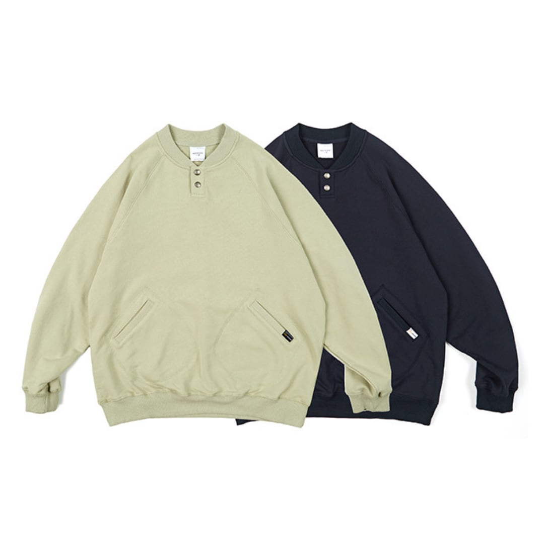 ハーフボタン ポケット付き スウェット C201