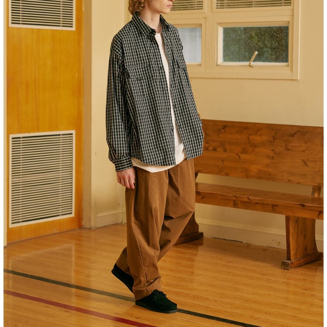 City check flap pocket shirt C209