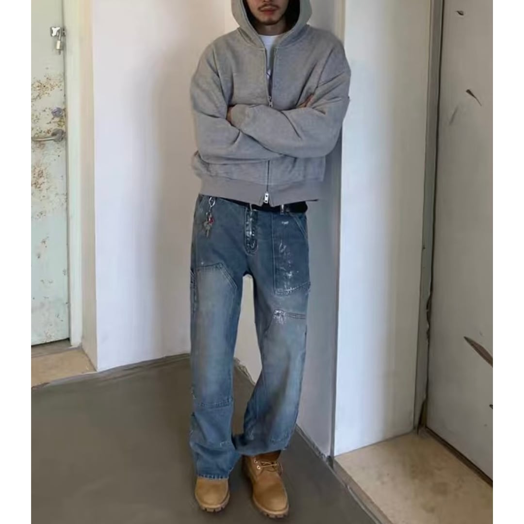 ペイントデニム ルーズストレート パンツ C253