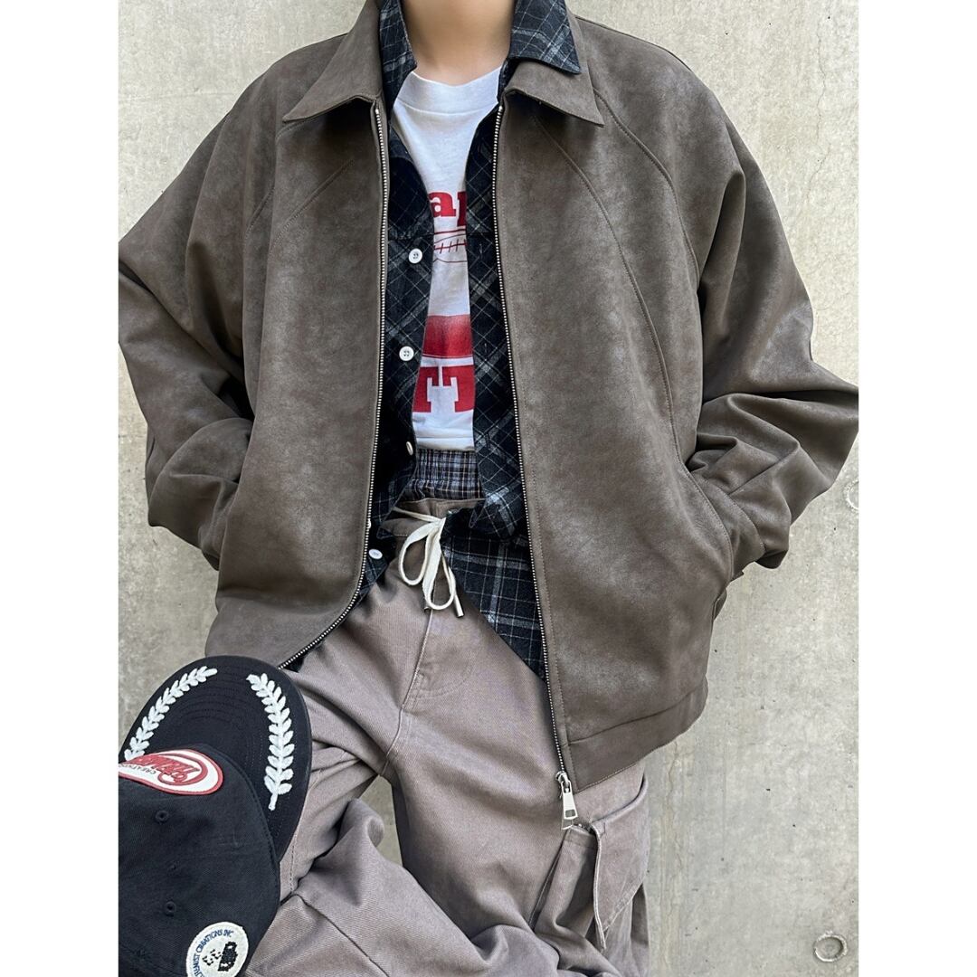 スエードライク ZIPジャケット C044