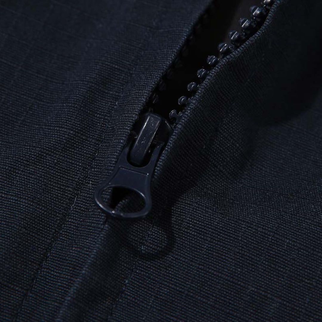 Drawstring hem logo print collared jacket N115