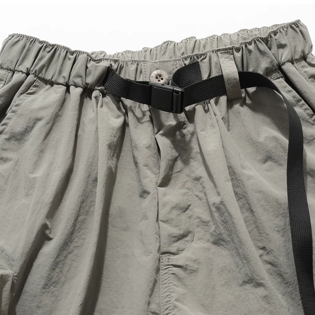 リップストップ ナイロン ワイドショートパンツ N498