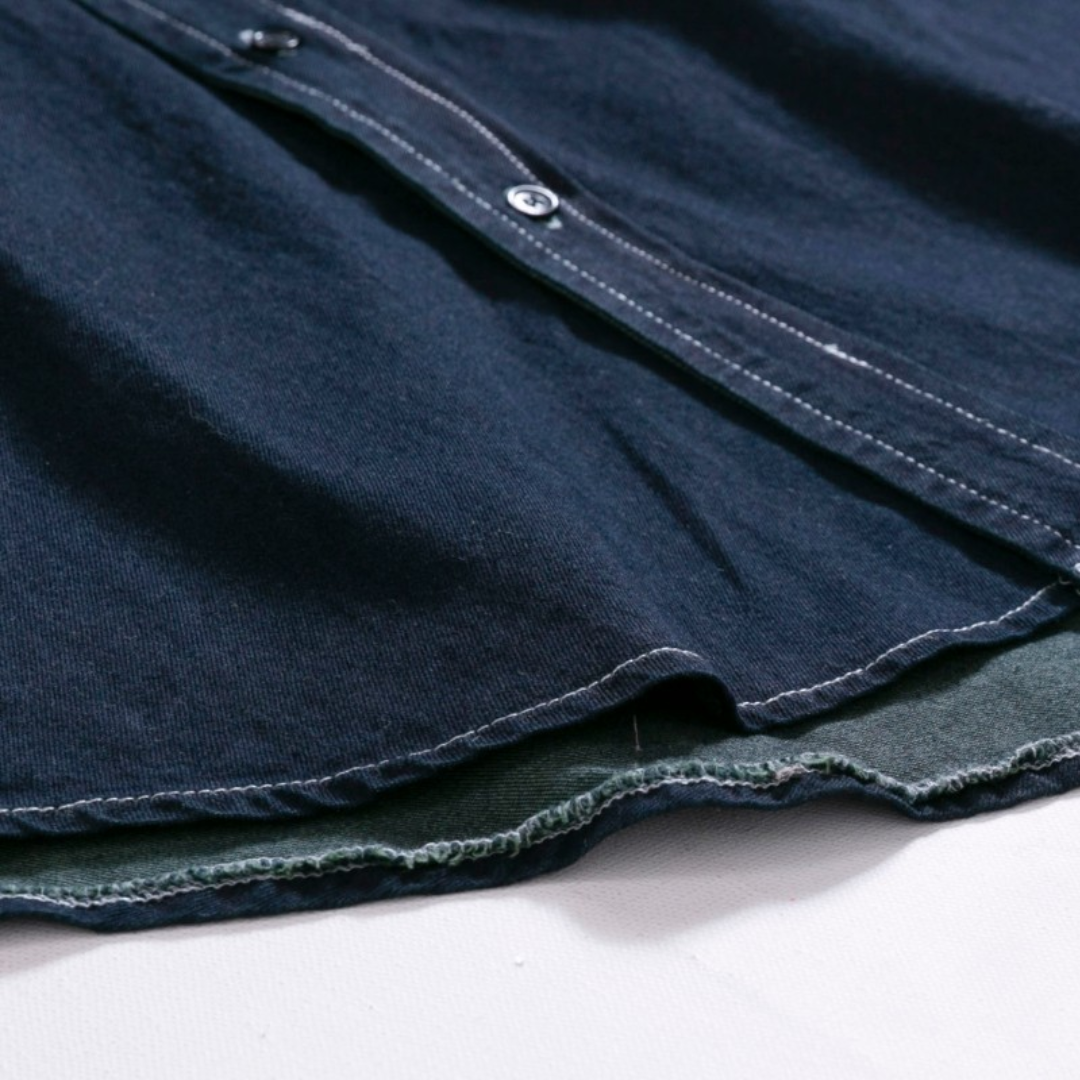 Color Stitch Button Down Denim Shirt N074